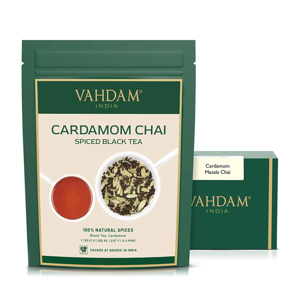 VAHDAM, Organic Turmeric Ginger Herbal Tea Bags (100 Pyramid Tea Bags) Caffeine Free, Non GMO, Gluten Free | 100% Pure Herbal Blend - Savory & Spicy | Plant-Based Tea Bags | Resealable Ziplock Pouch