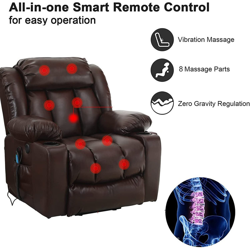 💥Clearance Sale🔥 Mcombo Electric lift Recliner sofa with massage and heating functions, 3 positions, 2 side pockets and cup holders, USB ports!