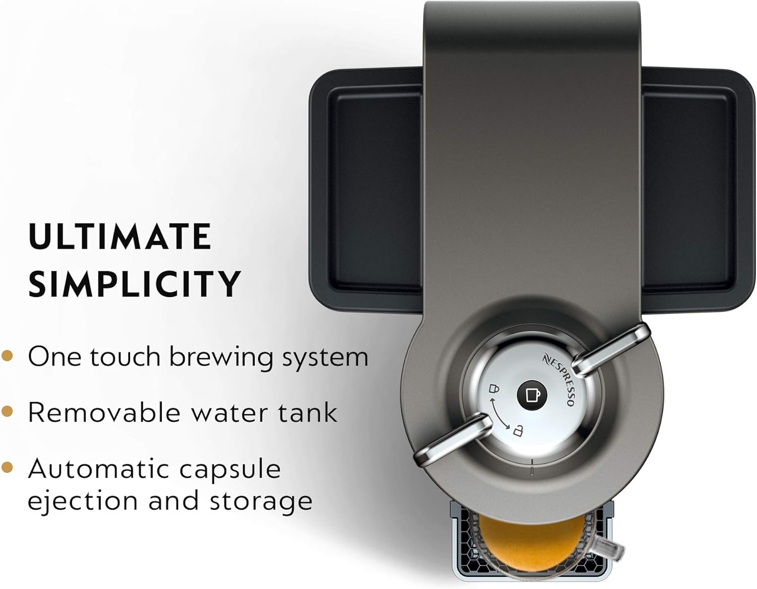 Nespresso Vertuo Coffee and Espresso Maker,1597 ml, by De'Longhi, Graphite Metal