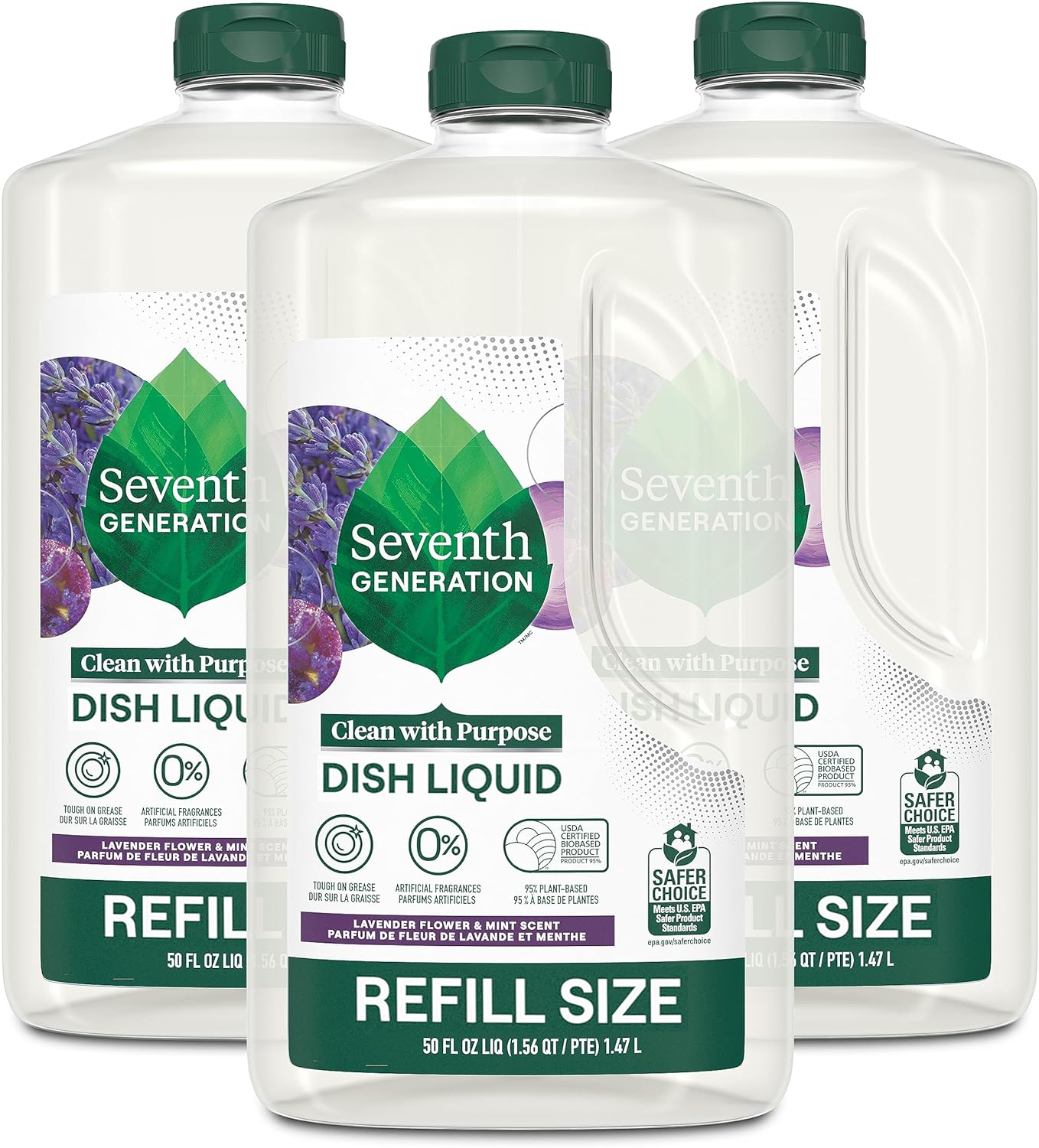 Seventh Generation Dish Soap Liquid, Fragrance Free, 19 oz, Pack of 6