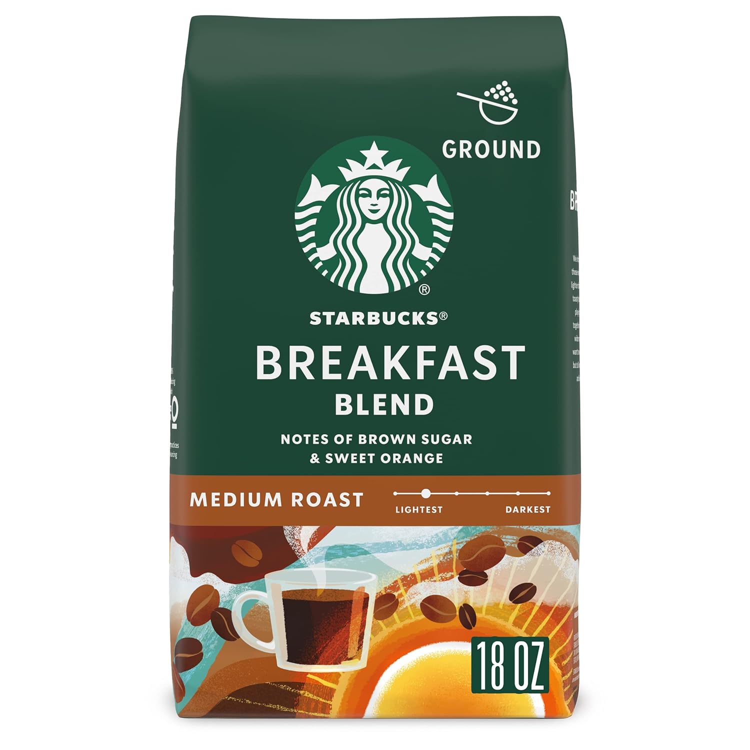 Starbucks Ground Coffee, Medium Roast Coffee, Pike Place Roast, 100% Arabica, 1 Bag (28 Oz)