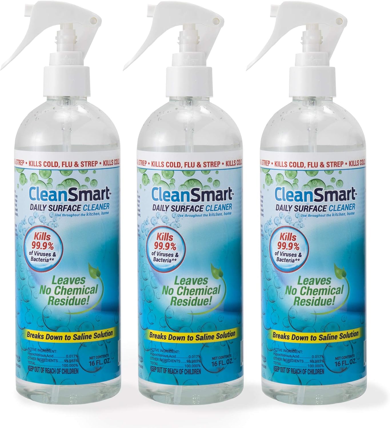 CleanSmart Daily Surface Cleaner and Pet-safe Disinfectant, Kills 99.9% of Viruses & Bacteria, 23 ounce Spray (pack of 2)