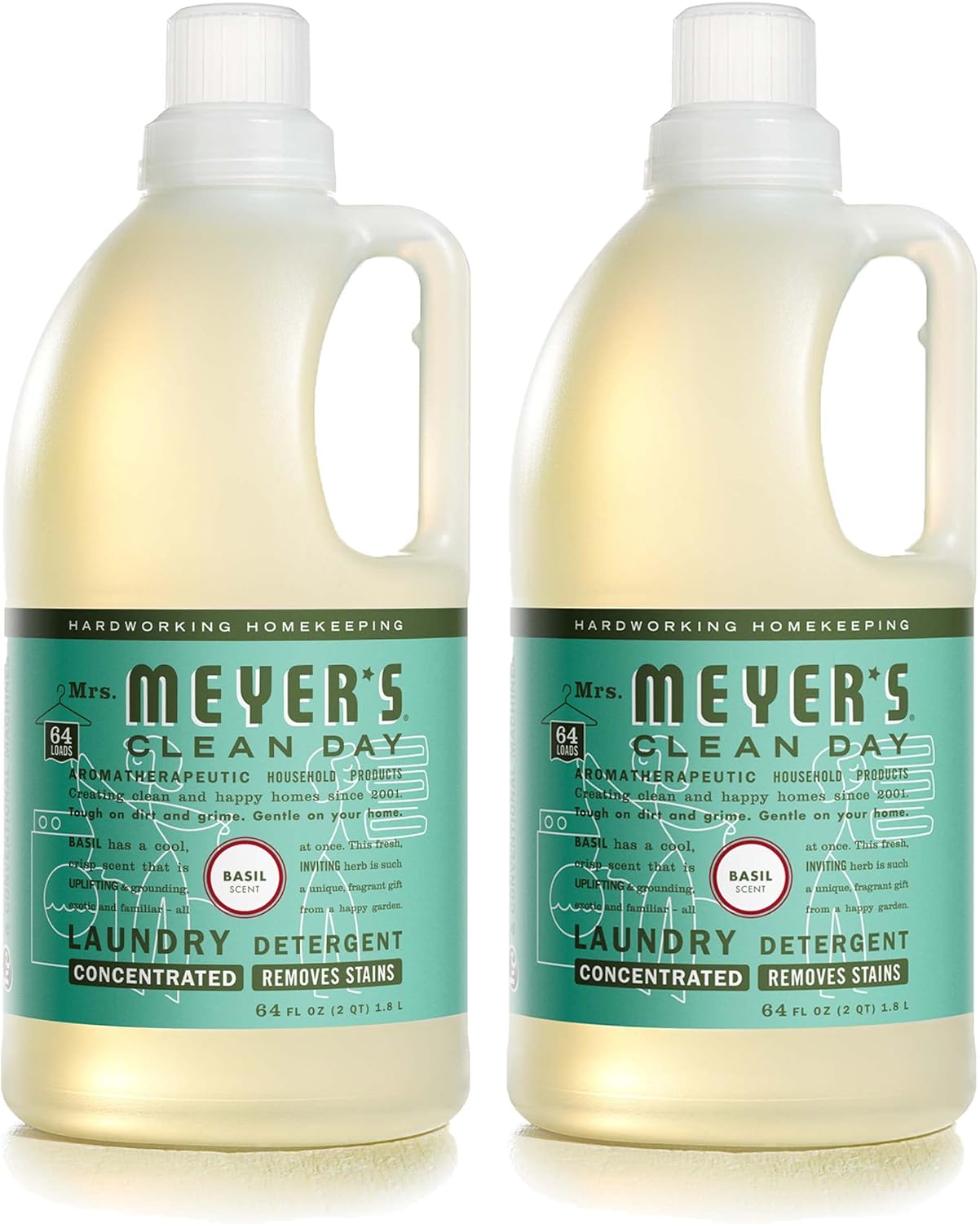 MRS. MEYER'S CLEAN DAY Liquid Laundry Detergent, Biodegradable Formula Infused with Essential Oils, Lavender, 64 oz (64 Loads)