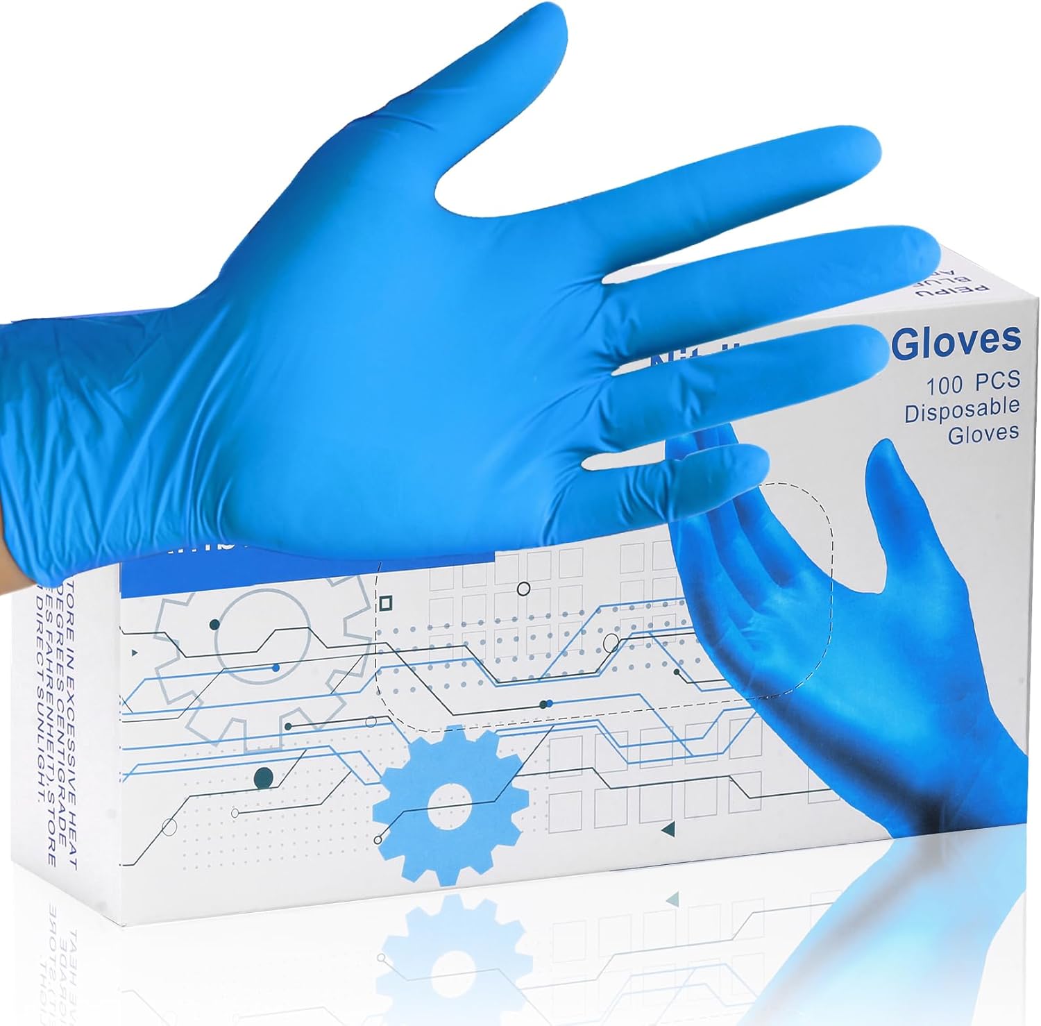 PEIPU Nitrile Exam Gloves Disposable Gloves，Powder Free, Cleaning Service Gloves, Latex Free