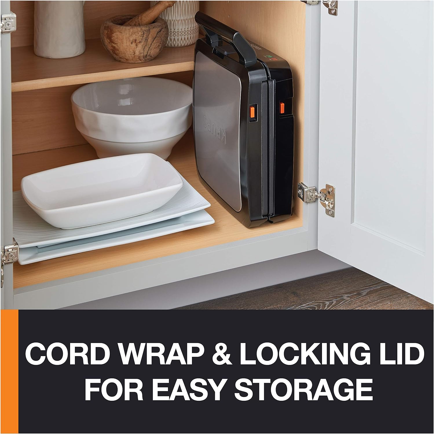 KRUPS: Waffle Maker, Stainless Steel, 4 Slices, 1200 Watts Square, 5 Browning Levels, Removable Plates, Dishwasher Safe, Belgian Waffle Silver and Black