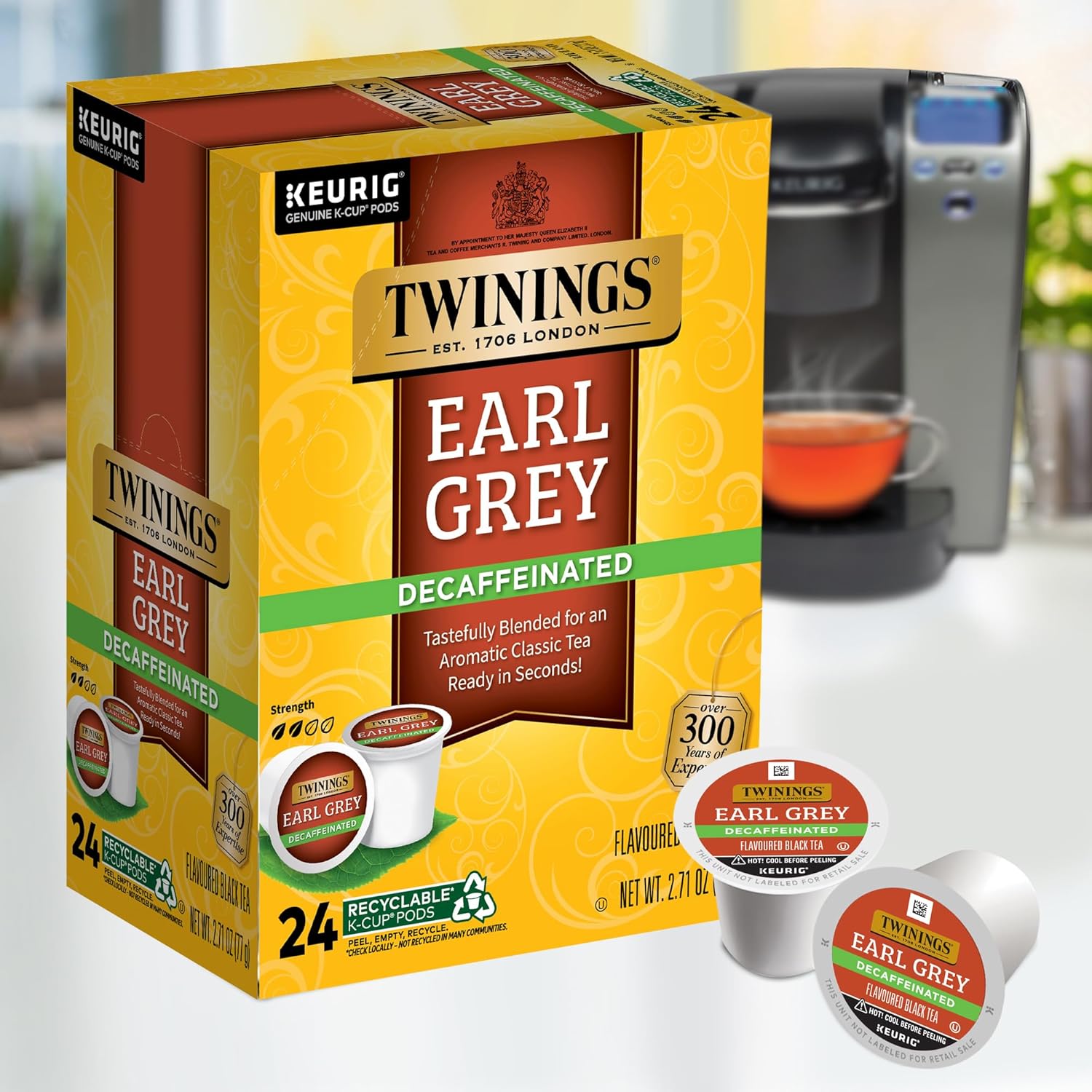 Twinings English Breakfast Black Tea K-Cup Pods for Keurig, 24 Count (Pack of 1), Smooth, Flavourful, Robust, Caffeinated, Enjoy Hot or Iced | Packaging May Vary