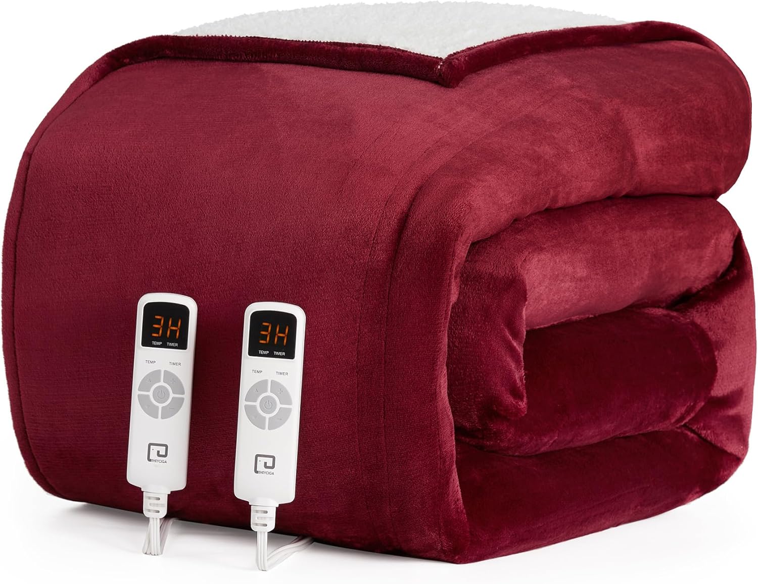 EHEYCIGA Heated Blanket Electric Blanket Throw - Heating Blanket with 9 Heating Levels & 10 Hours Auto Off, Soft Cozy Sherpa Washable Blanket with Fast Heating, 50 x 60 Inches