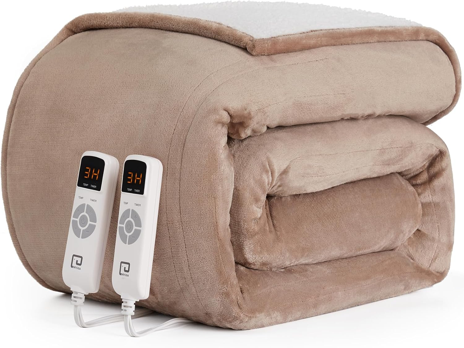 EHEYCIGA Heated Blanket Electric Blanket Throw - Heating Blanket with 9 Heating Levels & 10 Hours Auto Off, Soft Cozy Sherpa Washable Blanket with Fast Heating, 50 x 60 Inches