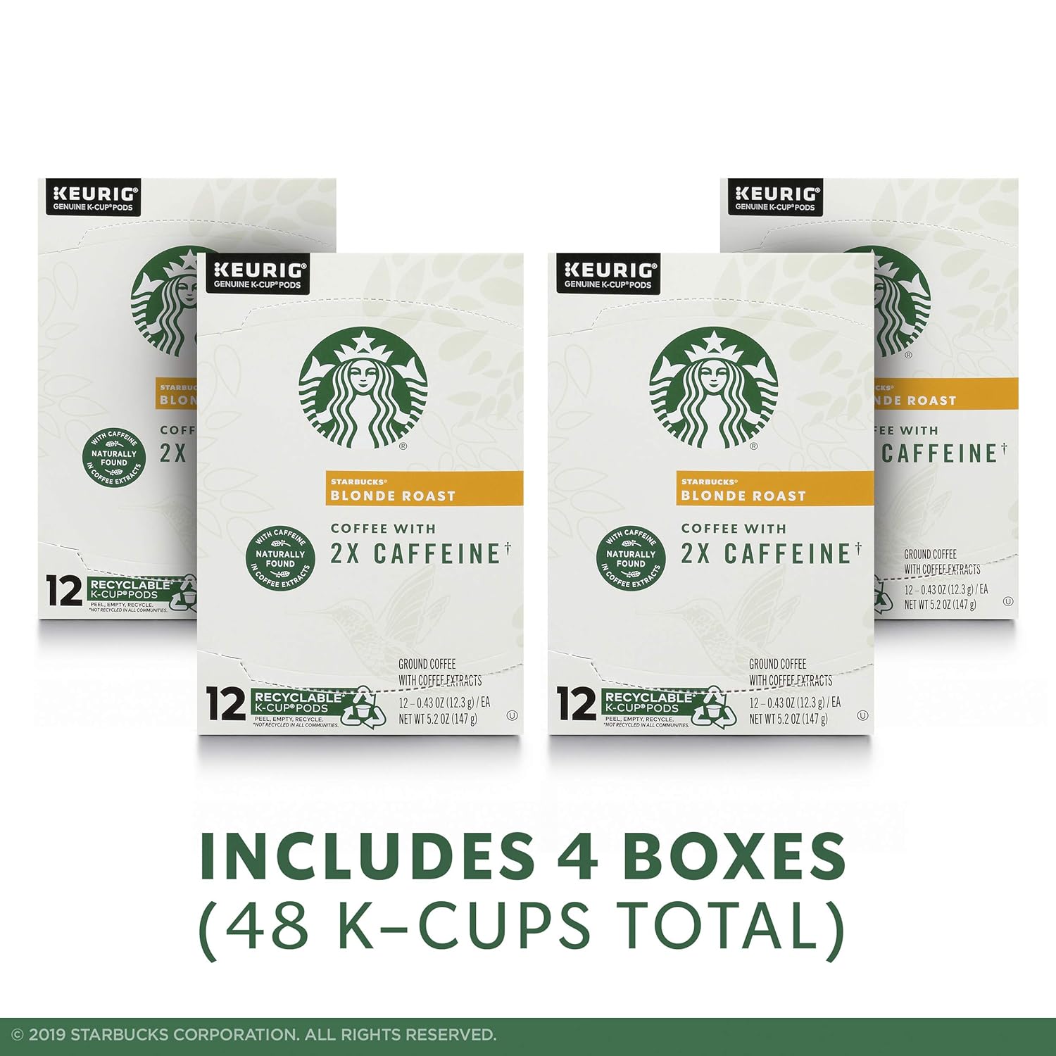 Starbucks K-Cup Coffee Pods, Medium Roast Coffee, Pike Place Roast for Keurig Brewers, 100% Arabica, 4 boxes (96 pods total)