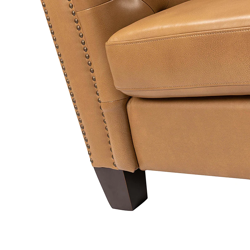 Patricio Tufted Genuine Leather Elegant Design Classic Chesterfield Sofa