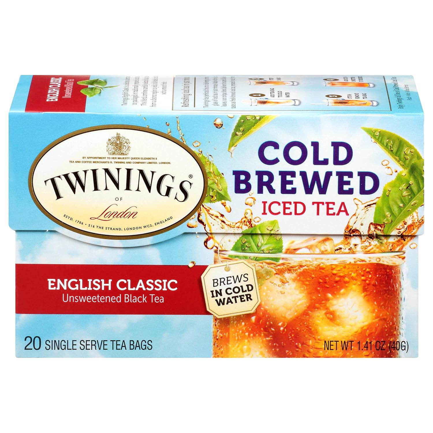 Twinings English Breakfast Black Tea Individually Wrapped Bags, 100 Count (Pack of 1), Smooth, Flavourful, and Robust, Caffeinated, Enjoy Hot or Iced | Packaging May Vary