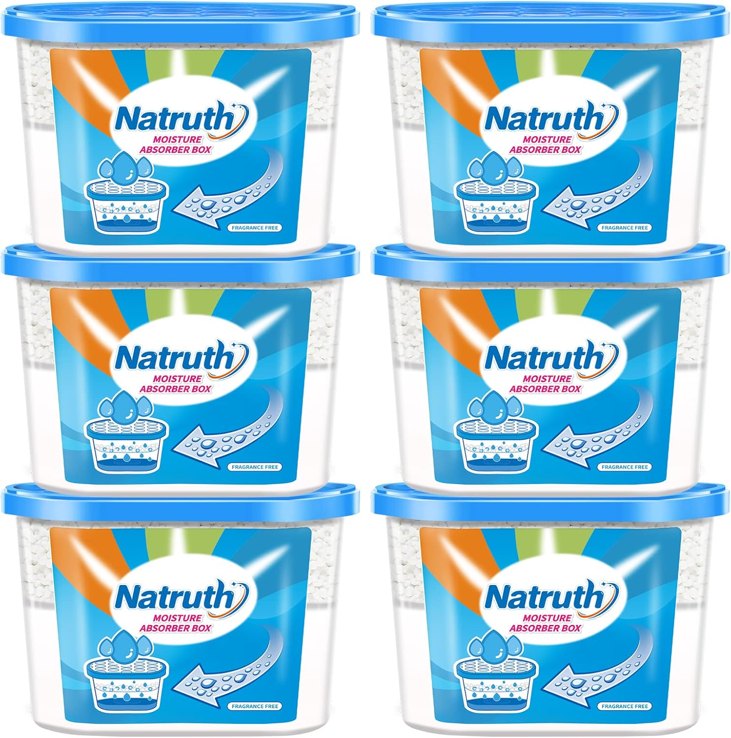 NATRUTH Moisture Absorbers With Lavender Scent,12.5OZ*6-Pack Portable Closet Dehumidifier, Odor Eliminator Absorber Bucket,Humidity Absorber,Cleaner Air Dehumidifier for Closet,Bathrooms, Kitchen