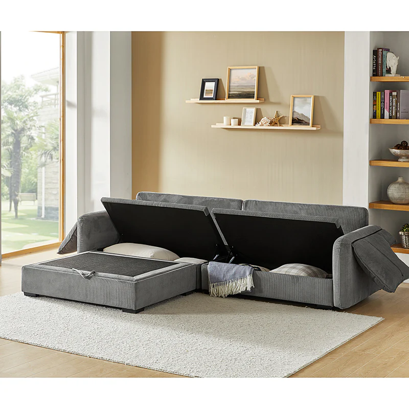 Aladino 2-Piece Upholstered Reversible Sectional Sofa with Storage