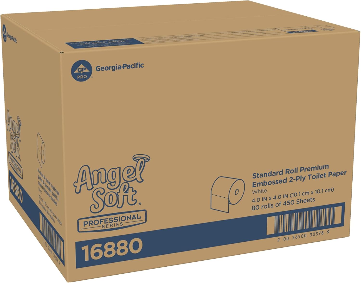 Georgia-Pacific Angel Soft Toilet Paper, 16880, Bulk Case of 80 Rolls, 450 Sheets Per Roll, Individually Wrapped, 2-Ply Soft and Strong Toilet Tissue