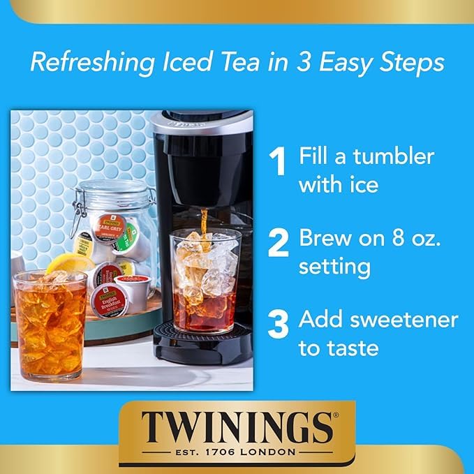 Twinings English Breakfast Black Tea K-Cup Pods for Keurig, 24 Count (Pack of 1), Smooth, Flavourful, Robust, Caffeinated, Enjoy Hot or Iced | Packaging May Vary