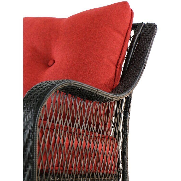 3-Piece Steel Patio Fire pit Conversation Set with Sahara Sand Cushions and 26 in. Square Fire pit Side Table