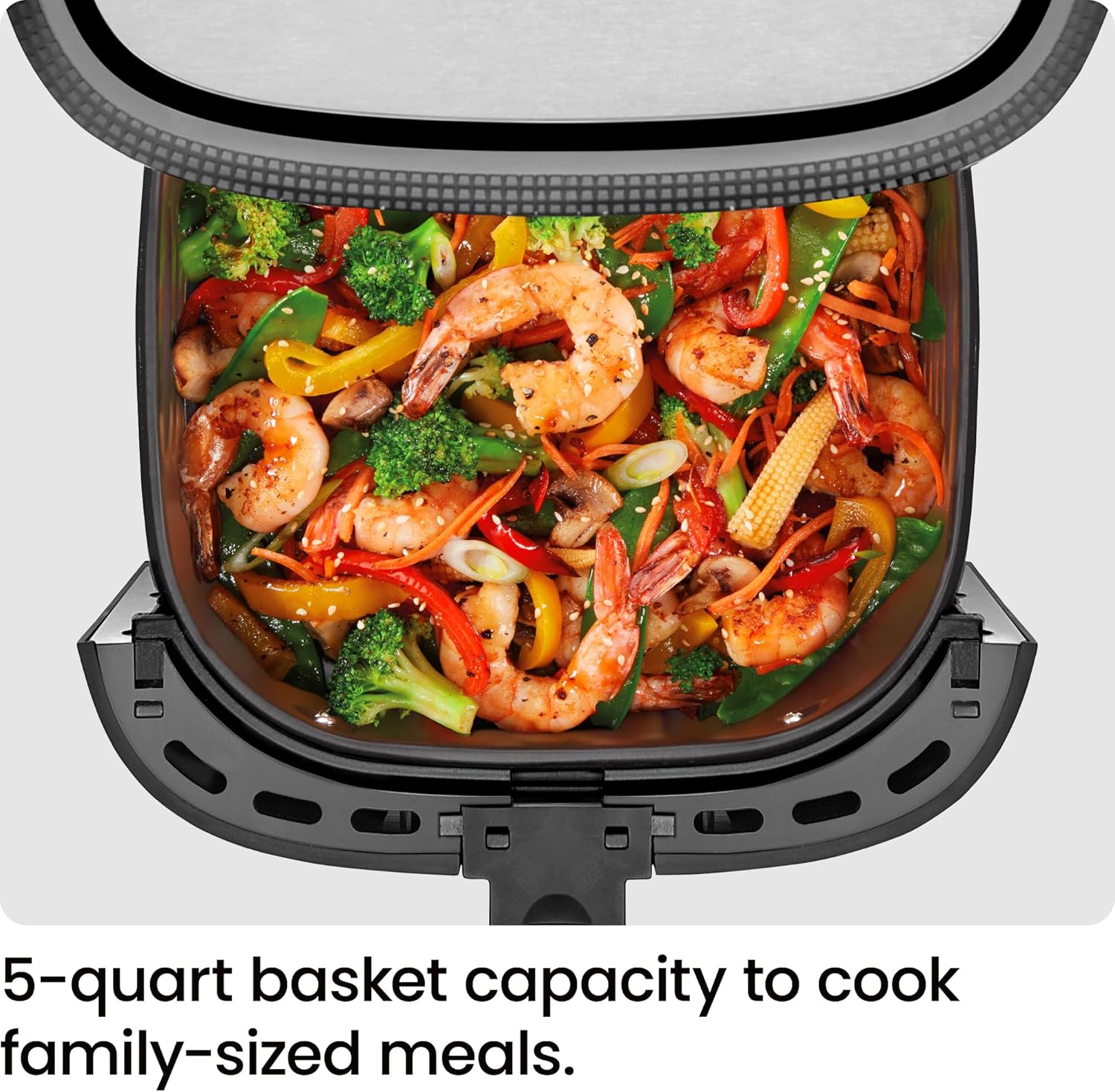 Chefman TurboFry® Touch Air Fryer, XL 8-Qt Family Size, One-Touch Digital Control Presets, French Fries, Chicken, Meat, Fish, Nonstick Dishwasher-Safe Parts, Automatic Shutoff, Stainless Steel