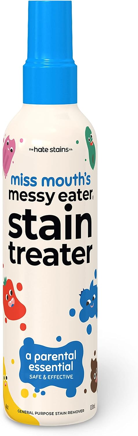 Miss Mouth's Messy Eater Stain Treater Spray - 4oz 2 Pack Stain Remover - Newborn & Baby Essentials - No Dry Cleaning Food, Grease, Coffee Off Laundry, Underwear, Fabric