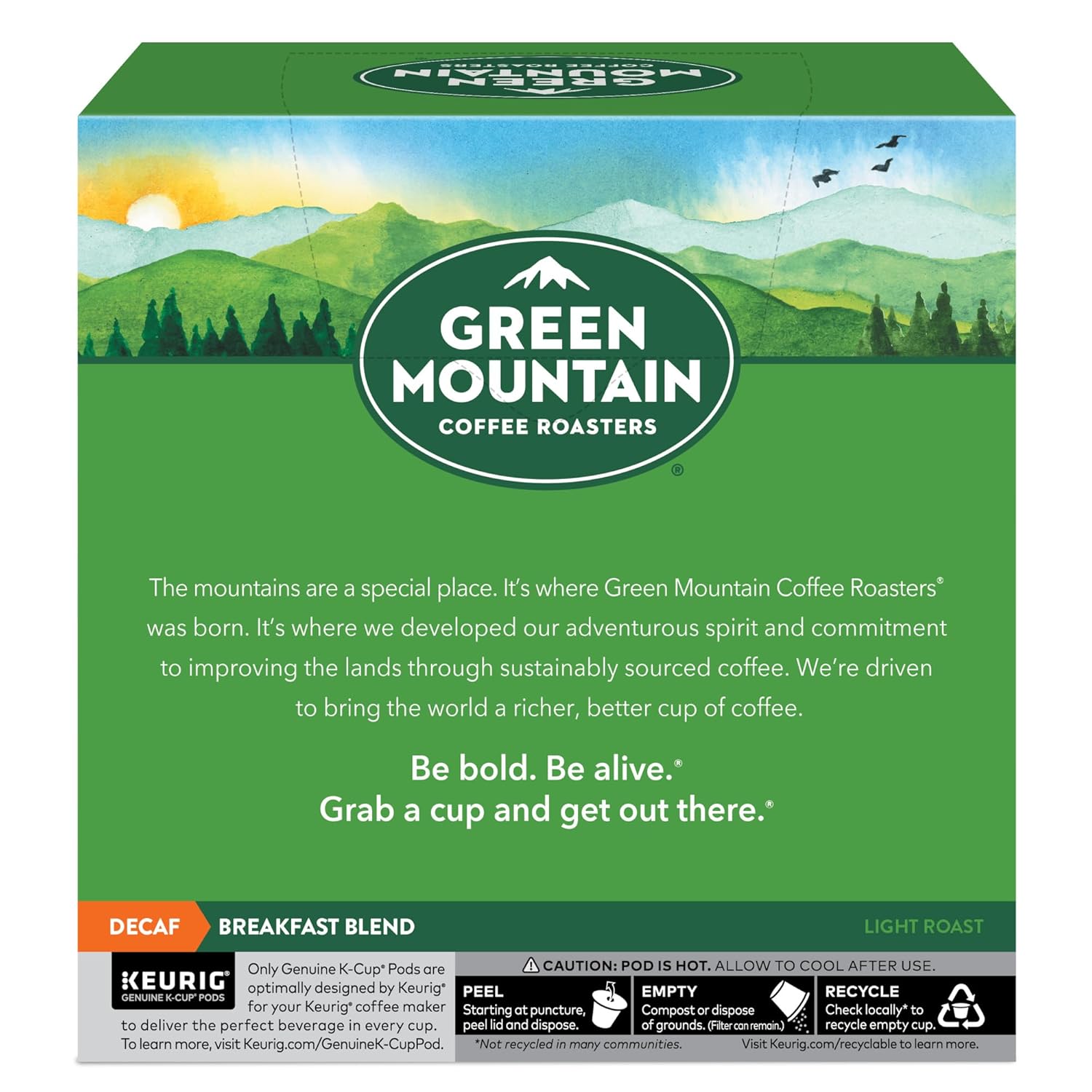 Green Mountain Coffee Roasters Breakfast Blend Single-Serve Keurig K-Cup Pods, Light Roast Coffee, 96 Count