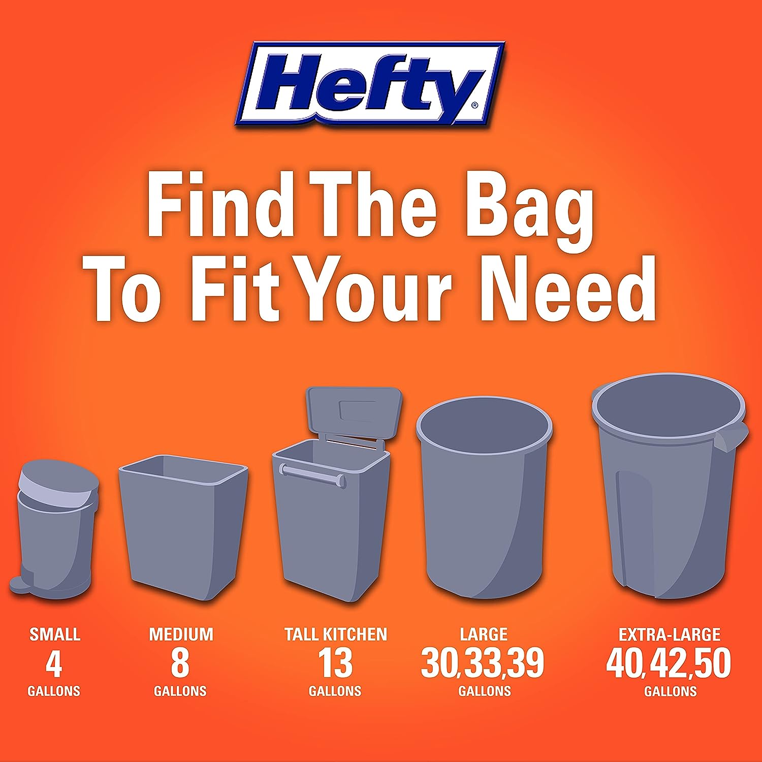 Hefty Strong Lawn & Leaf Trash Bags, 39 Gallon, 38 Count