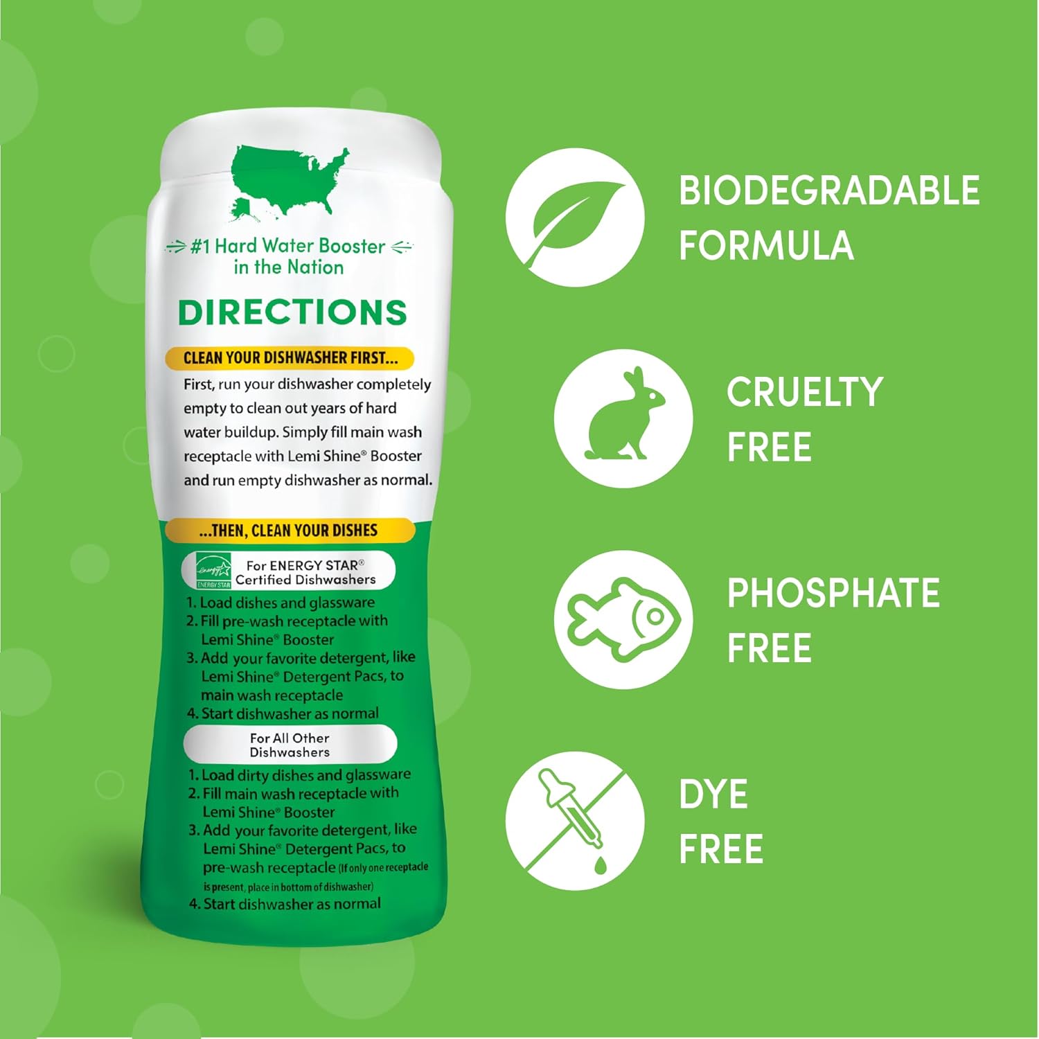 Lemi Shine Dish Detergent Booster, Hard Water Stain Remover, Multi-Use Citric Acid Cleaner (1.5 Pound (Pack of 2))