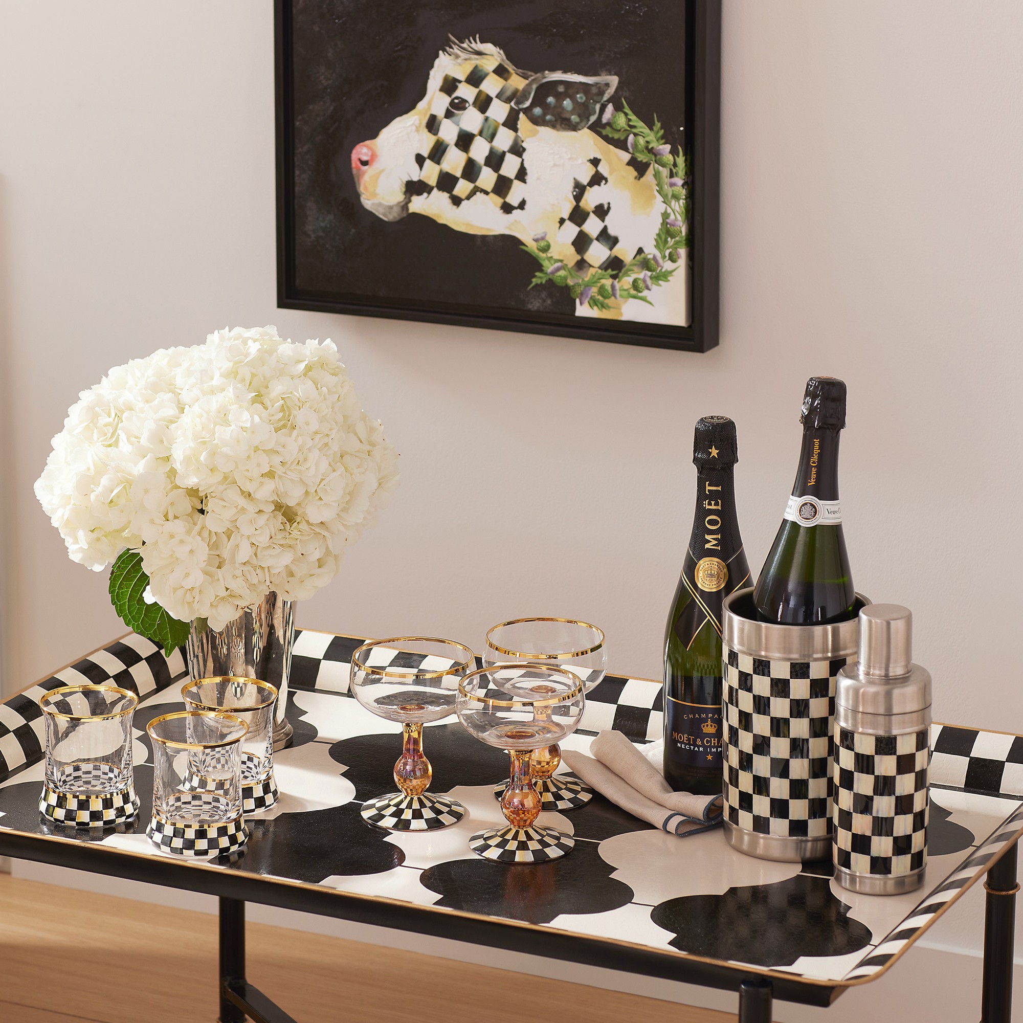 MacKenzie-Childs Courtly Check Tumblers, Set of 2