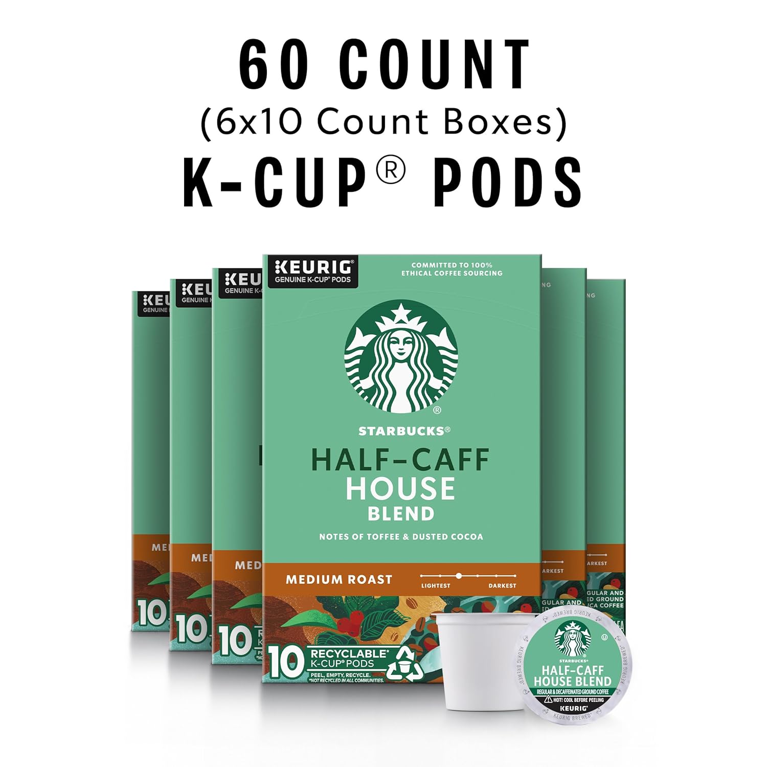 Starbucks K-Cup Coffee Pods, Medium Roast Coffee, Pike Place Roast for Keurig Brewers, 100% Arabica, 4 boxes (96 pods total)