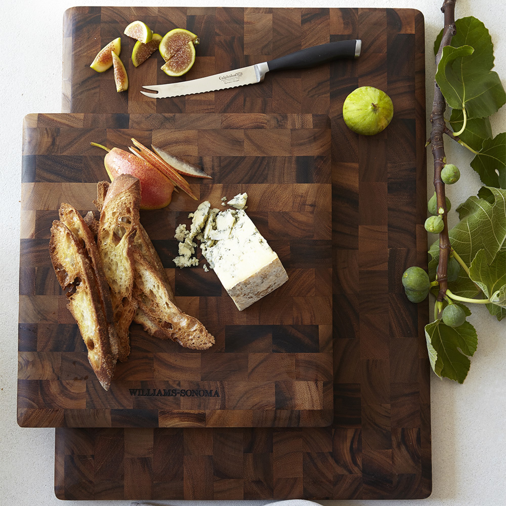 Williams Sonoma End-Grain Cutting Board with Feet, Acacia