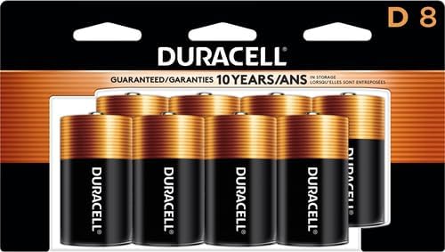 Duracell Coppertop D Batteries, 8 Count Pack, D Battery with Long-lasting Power, All-Purpose Alkaline D Battery for Household and Office Devices