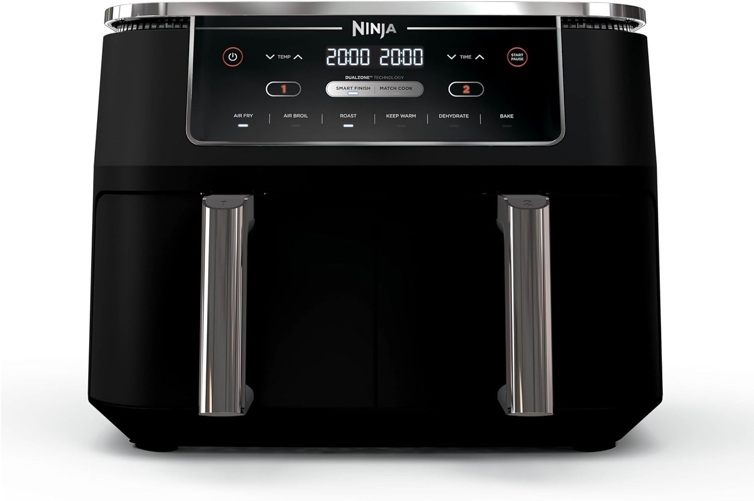 Ninja Air Fryer, Thermometer, Roast, Bake, Air Fry, Crisps, Broil, Reheats, Keep Warm, 10-in-1, Fries, Frozen Food, Veggies, and Meat, Quick Meals, Healthy Meals, Less Oil, 10 QT, Grey, DZ550​