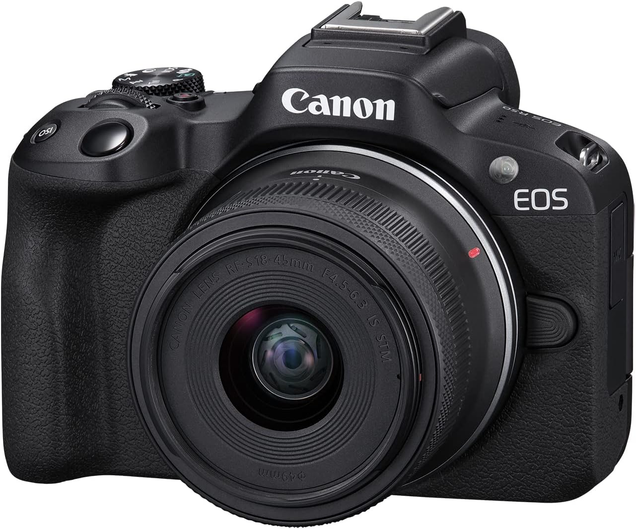 Canon EOS R50 Mirrorless Camera RF-S18-45mm F4.5-6.3 is STM Lens Kit, 24.2 Megapixel CMOS (APS-C) Sensor, 4K Video, Hybrid Camera, Photo and Video, Vlogging, Content Creator, RF Mount, Black