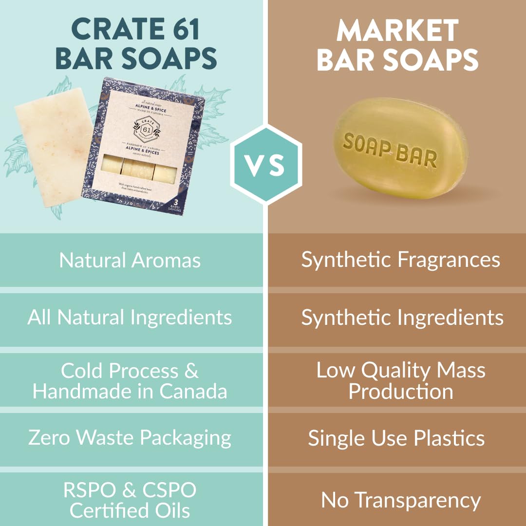 Handmade Vegan Natural Bar Soap Cold Pressed For Face And Body, With Premium Essential Oils, Eucalyptus & Peppermint For Men And Women 3 Pack (Lavender)