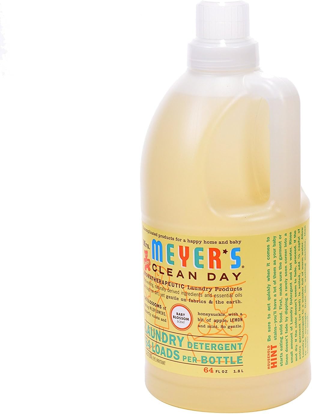 MRS. MEYER'S CLEAN DAY Liquid Laundry Detergent, Biodegradable Formula Infused with Essential Oils, Lavender, 64 oz (64 Loads)