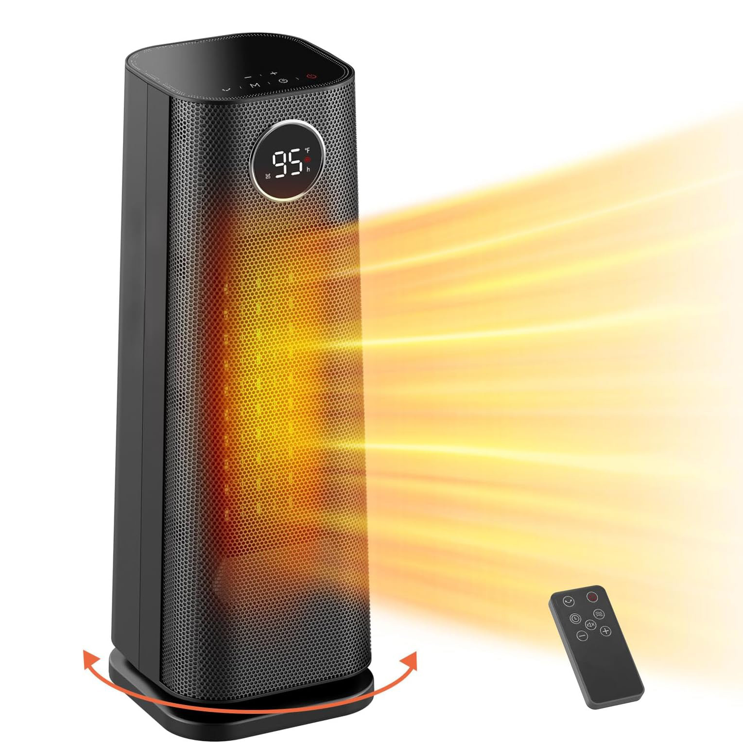 Space Heater for Indoor Use, 1500W Fast Electric Portable Ceramic Heaters with Thermostat, 4 Modes, 24H Timer, 70°Oscillating Room Heater with Remote for Office Bedroom Use, 2024 Upgraded