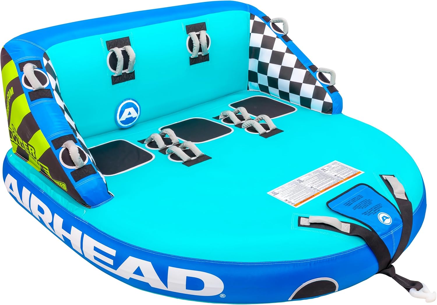 Airhead Mable Inflatable Towable Tube, 1-4 Rider Models, Dual Tow Points, Full Nylon Cover, EVA Foam Pads, Patented Speed Valve, Boat Tubes and Towables