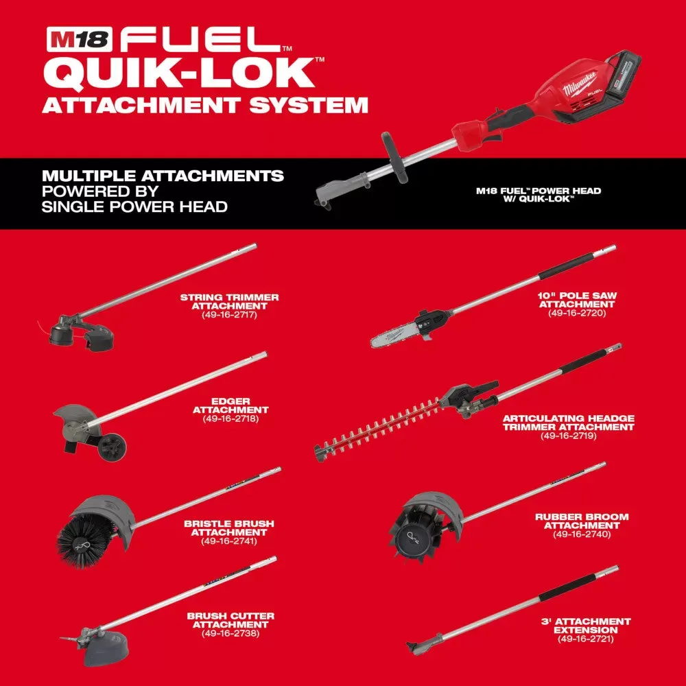 Milwaukee 49-16-2720 M18 FUEL 18V 10-Inch QUIK-LOK Pole Saw Attachment