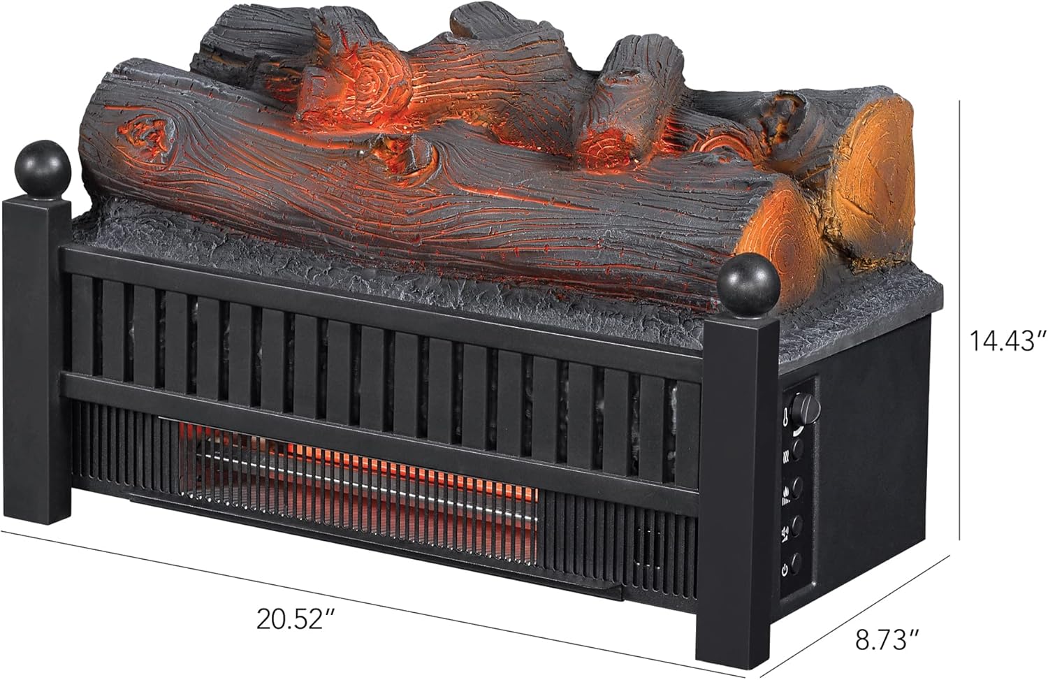 duraflame Electric Log Set 400 Sq Ft Heater, Faux Logs Insert with Lifelike Flames for Existing Fireplaces, Remote Control Included