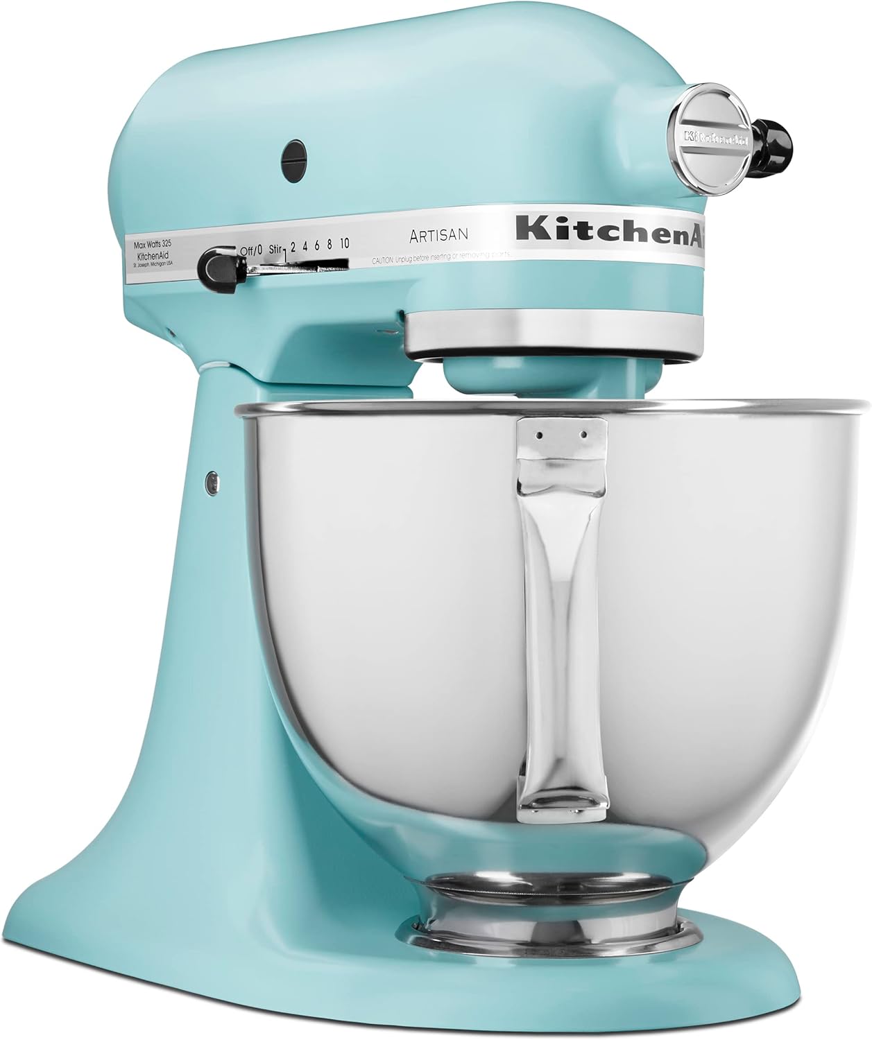 KitchenAid Artisan Series 5 Quart Tilt Head Stand Mixer with Pouring Shield KSM150PS, Removable bowl, Aqua Sky