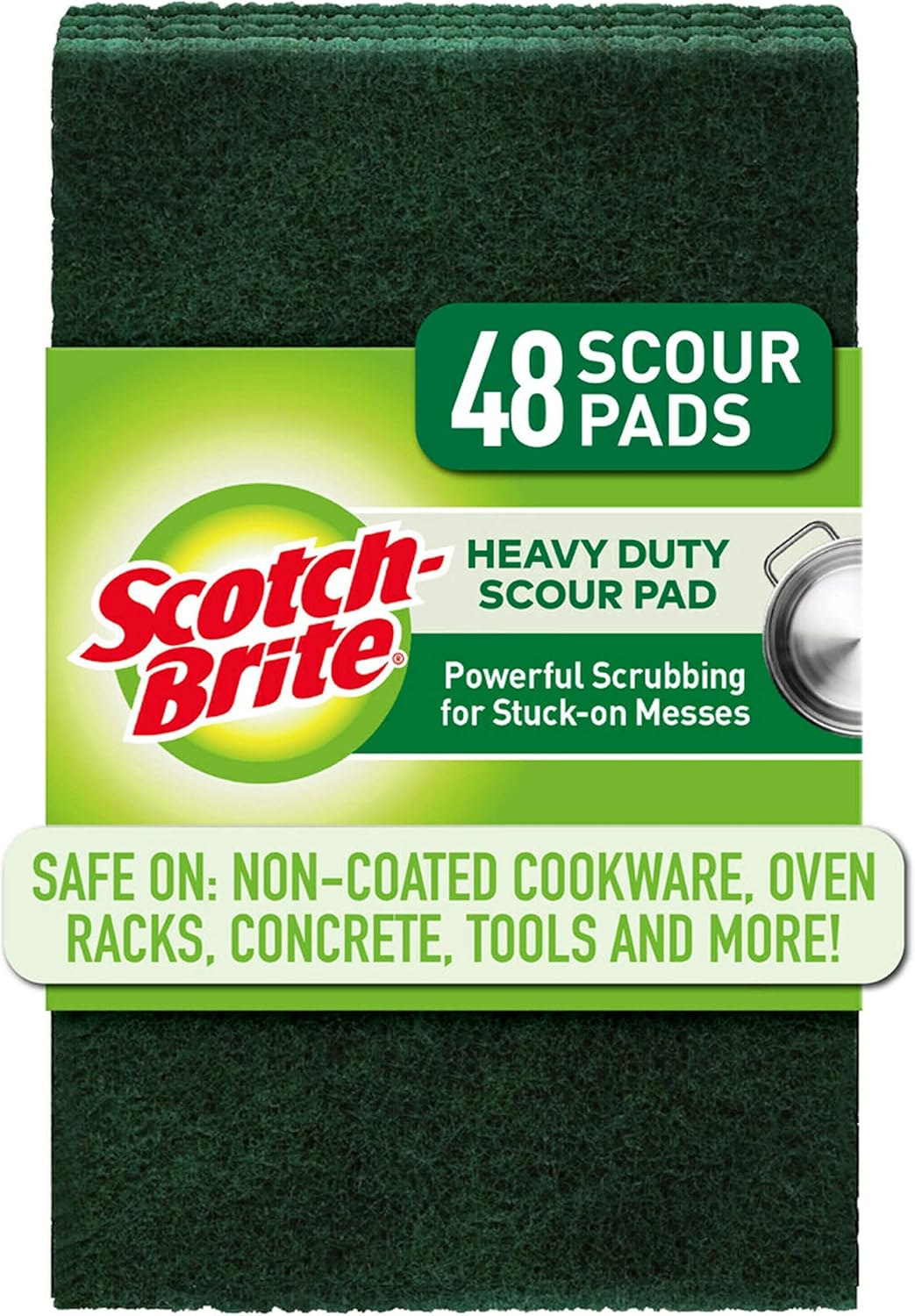 Scotch-Brite Heavy Duty Scour Pads, Great For The Kitchen, Garage and Outdoors, 8 Pads