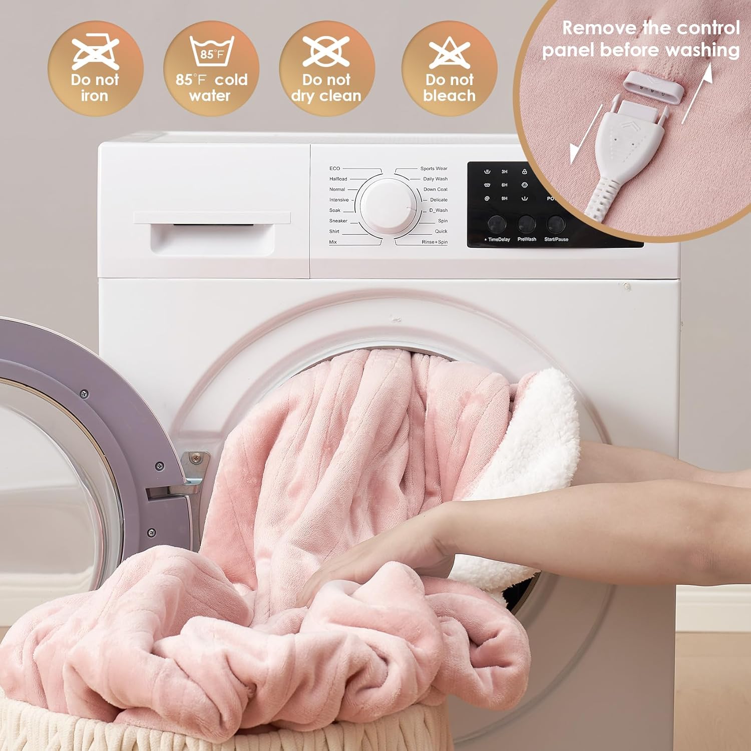 EHEYCIGA Heated Blanket Electric Blanket Throw - Heating Blanket with 9 Heating Levels & 10 Hours Auto Off, Soft Cozy Sherpa Washable Blanket with Fast Heating, 50 x 60 Inches