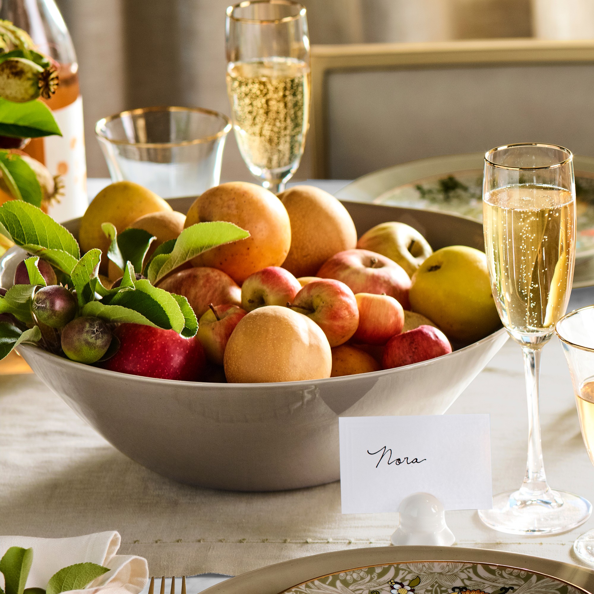 Gold Rim Champagne Flutes, Set of 4