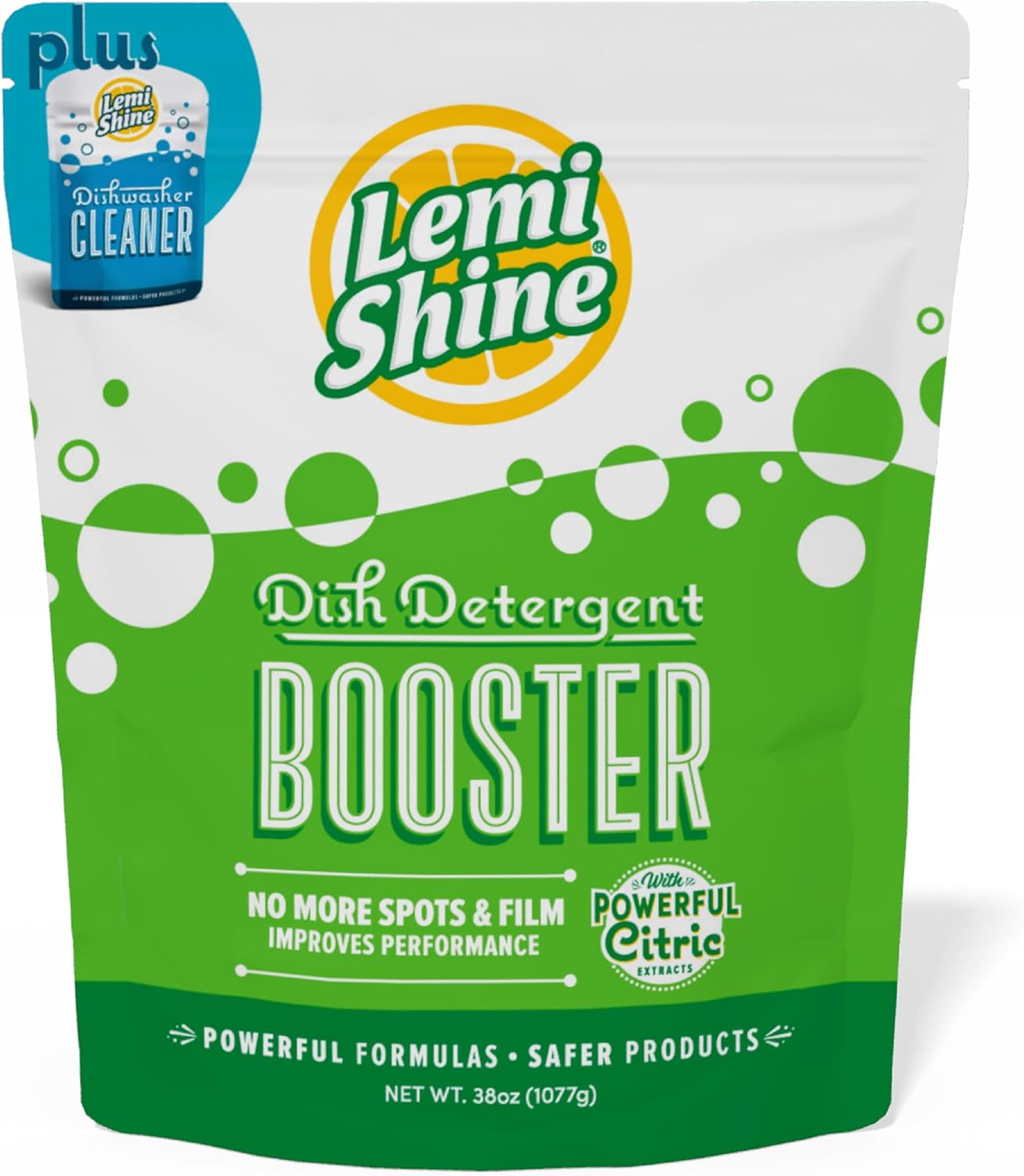 Lemi Shine Dish Detergent Booster, Hard Water Stain Remover, Multi-Use Citric Acid Cleaner (1.5 Pound (Pack of 2))