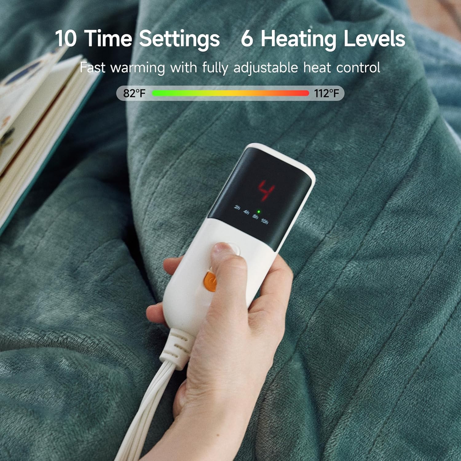 GOTCOZY Heated Blanket Electric Throw 50''X60''- Soft Silky Plush Electric Blanket with 4 Heating Level & 3 Hour Auto Off Heating Blanket, ETL Certified Machine Washable (Rose Dust)