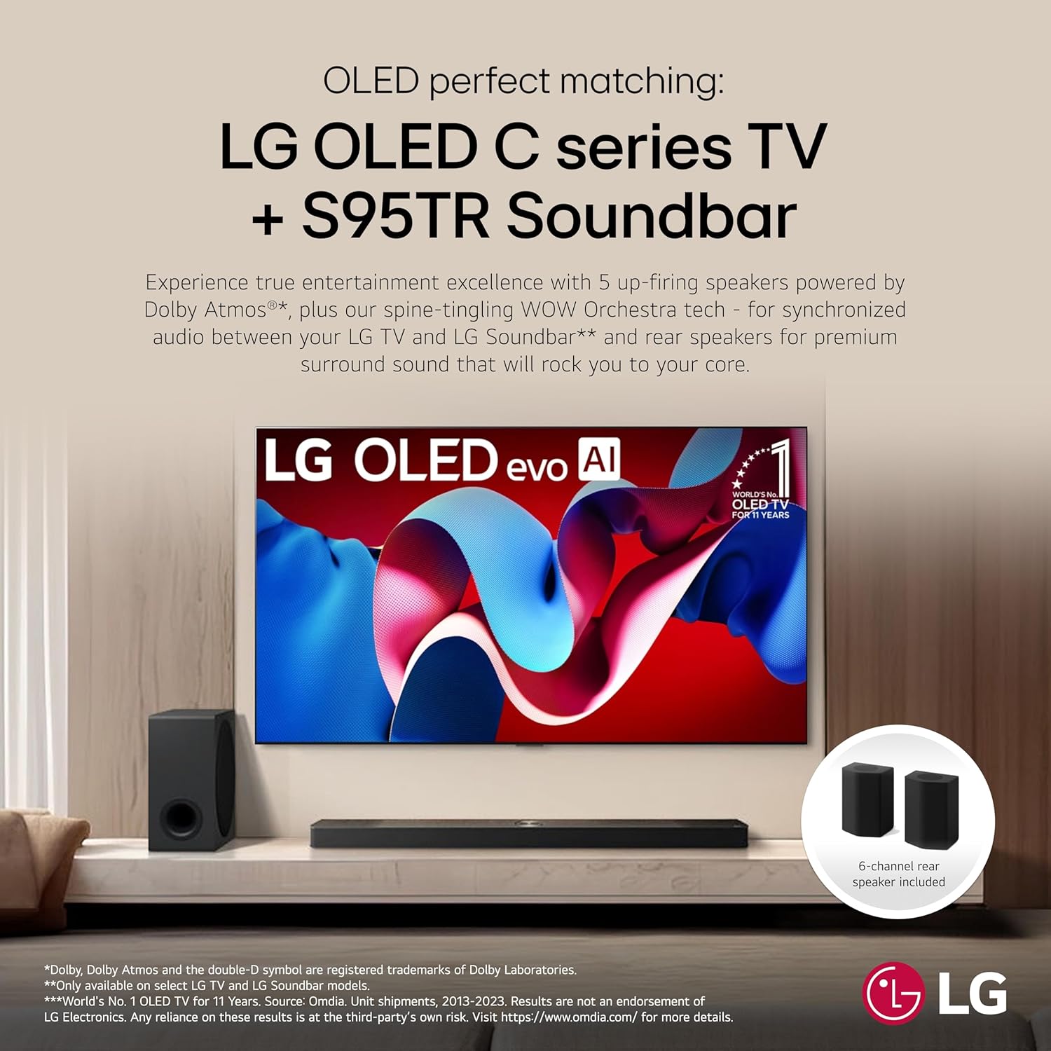 LG 83-Inch Class OLED evo C4 Series Smart TV 4K Processor Flat Screen with Magic Remote AI-Powered with Alexa Built-in (OLED83C4PUA, 2024)