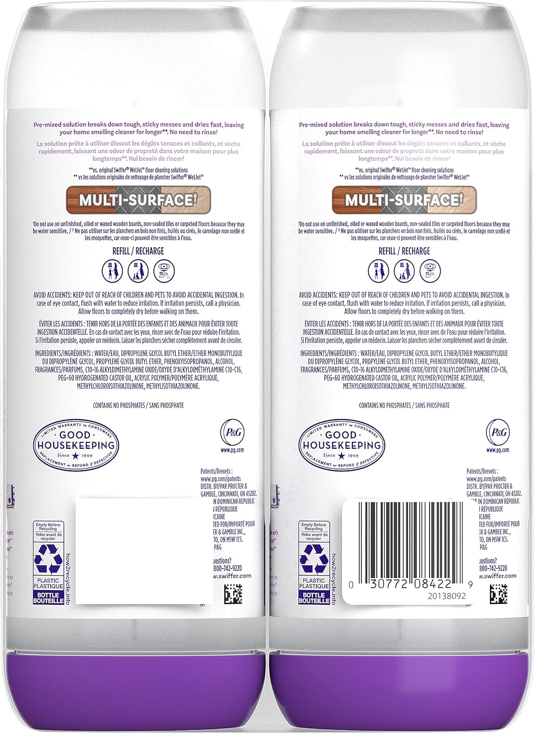 Swiffer PowerMop Floor Cleaning Solution with Fresh Scent, 25.3 fl oz, 2 Pack