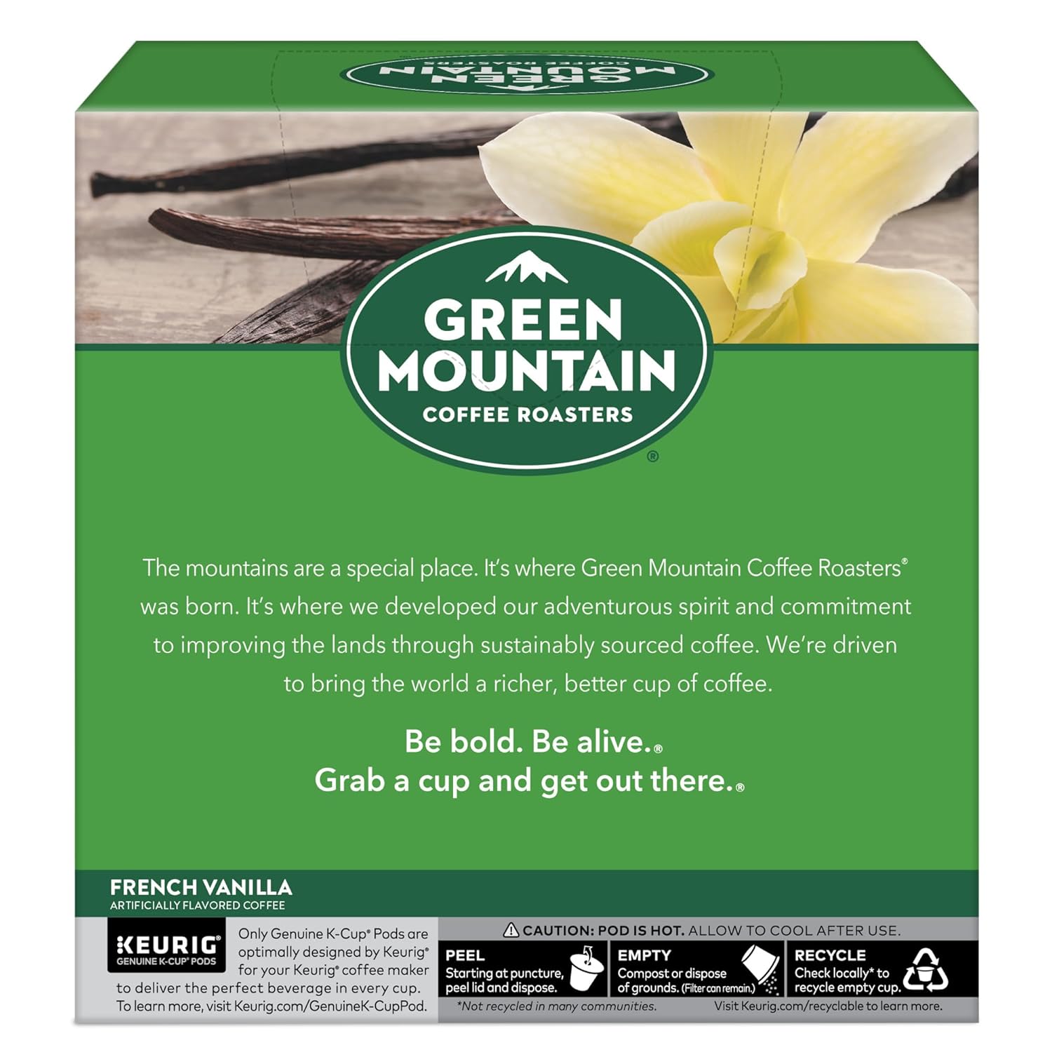 Green Mountain Coffee Roasters Caramel Vanilla Cream Keurig Single-Serve K-Cup pods, Light Roast Coffee, 72 Count (6 Packs of 12)
