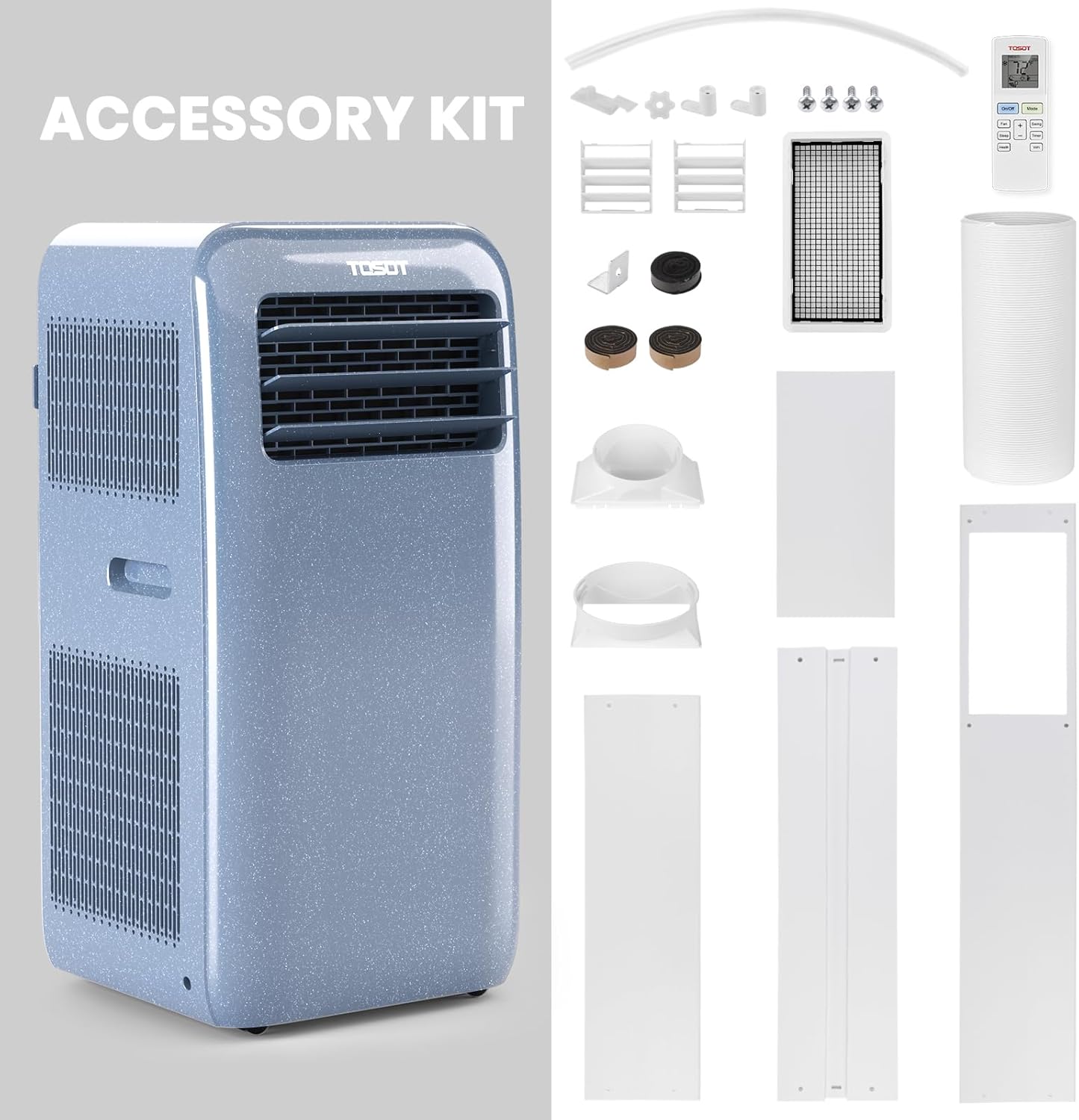 TOSOT 14,000BTU (9,600 BTU SACC) Smart WiFi Portable Air Conditioner with Heater, Powerful Cooling Auto Swing, Dehumidifier, Fan, 24H Timer for Large Room Up to 600 sq ft, AOMI Series