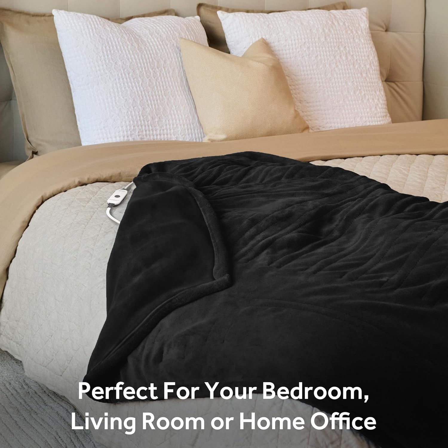 Sunbeam Royal Ultra Rodeen Blue Plaid Heated Personal Throw / Blanket, Cozy-Warm, Adjustable Heat Settings