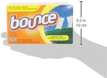 Bounce Dryer Sheets, Outdoor Fresh, 240 Count Laundry Fabric Softener Sheets with Static Control and Wrinkle Fighters