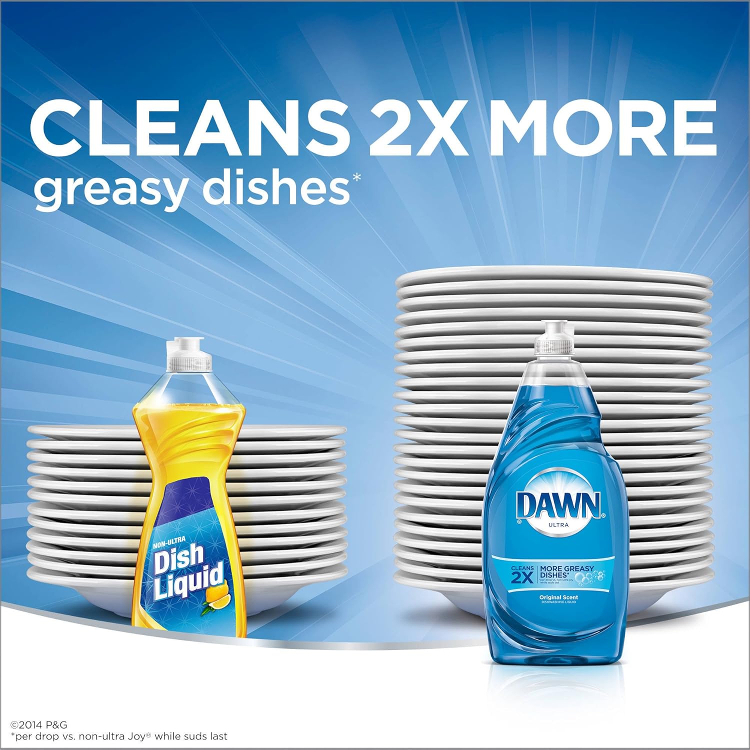 Dawn Dish Soap Squeeze Bottle, EZ-Squeeze Platinum Dish Soap Liquid+Non-Scratch Sponges for Dishes,Refreshing Rain,Includes 3x18oz Bottles+2 Sponges